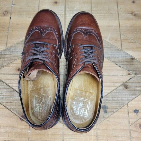 Mens Frye Brown Leather Soles Lace-Up Oxford Shoes US Men’s Size 8B Signature - Picture 11 of 12